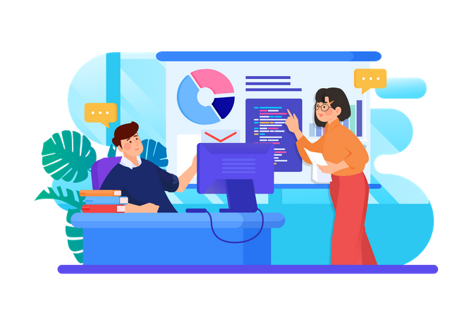 Project Presentation regarding development  イラスト