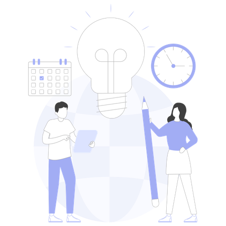Project Schedule tracked by businessman  Illustration