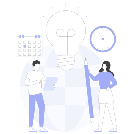 Project Schedule tracked by businessman  Illustration