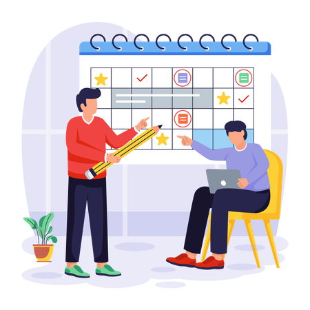 Project scheduling for employees  Illustration
