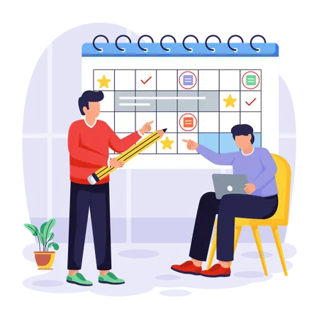 Project scheduling for employees  Illustration