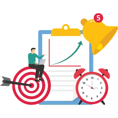 Project task management and effective time planning tools  Illustration