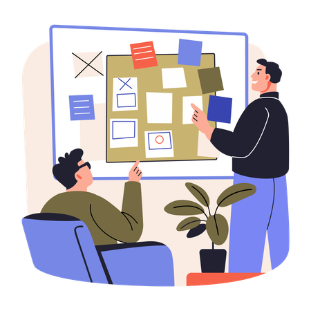 Project team doing Project Planning  Illustration