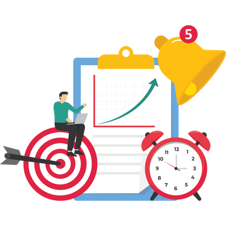 Projektaufgabenmanagement und effektive Zeitplanungstools  Illustration