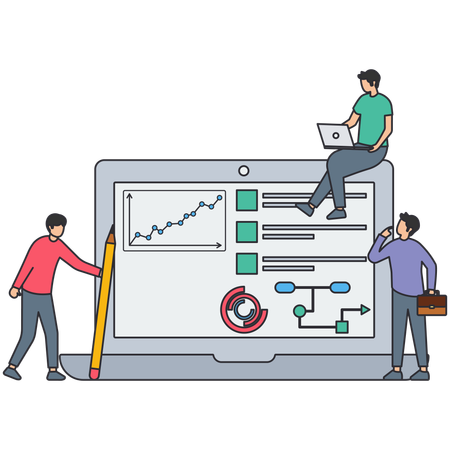 Projektplanung oder Gantt-Diagramm  Illustration