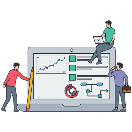 Projektplanung oder Gantt-Diagramm  Illustration