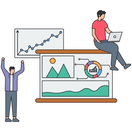 Projektplanung oder -management  Illustration