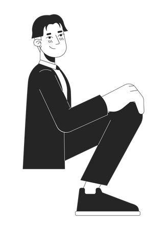 Prom formal wear korean young man  Illustration