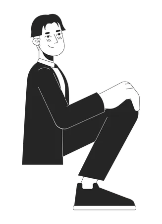 Prom formal wear korean young man  Illustration