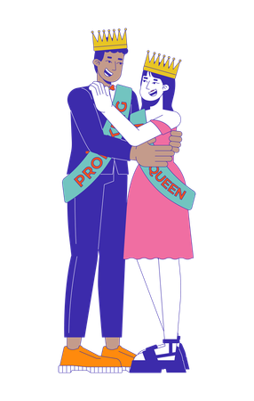 Prom queen king high school dance  Illustration