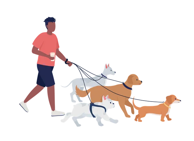 Emploi de promeneur de chiens  Illustration