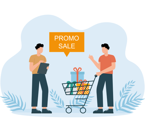 Promo Sale enjoyed by team members  Illustration