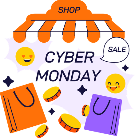Promoção da Cyber Monday  Ilustração