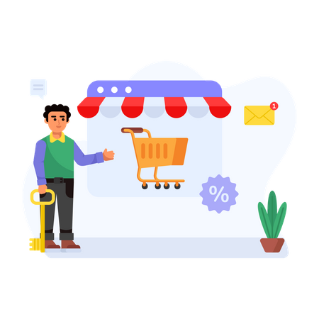 Promoção de comércio eletrônico  Ilustração