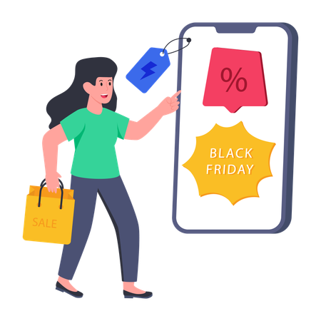 Promoção de sexta-feira negra  Ilustração
