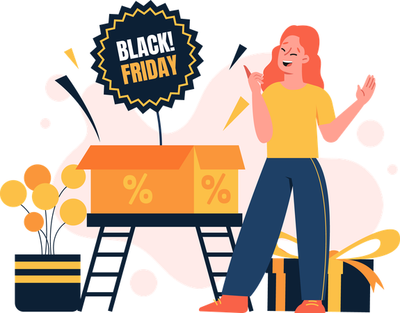 Promoção de venda da Black Friday  Ilustração