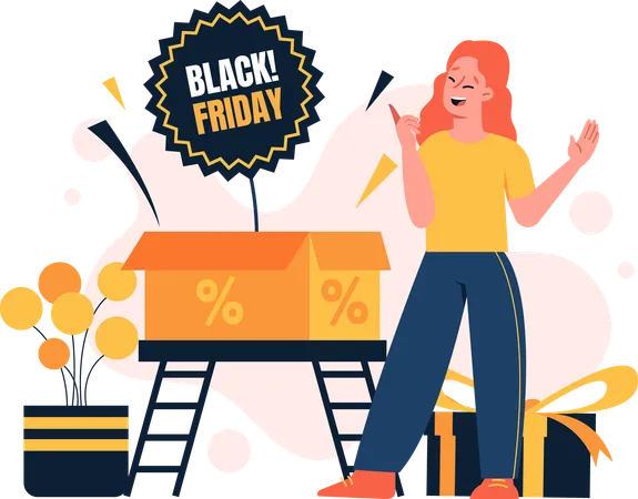 Promoção de venda da Black Friday  Ilustração