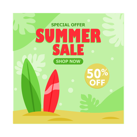 Promoção de vendas de verão  Ilustração