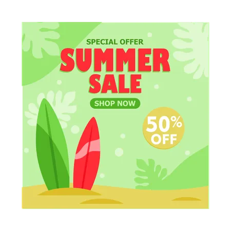 Promoção de vendas de verão  Ilustração