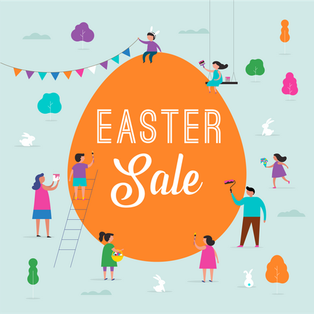 Evento de venta de Pascua, promoción.  Ilustración