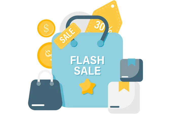 Promoción de venta flash  Ilustración