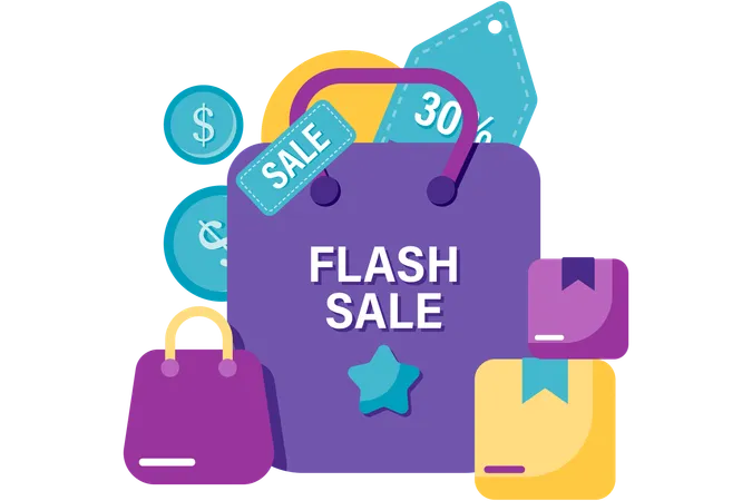 Promoción de venta flash  Ilustración