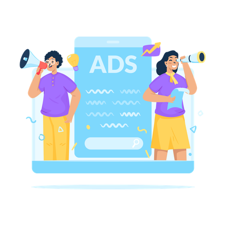 Promote digital ads  Illustration