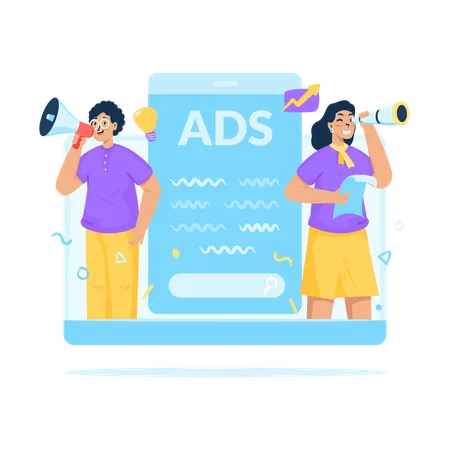 Promote digital ads  Illustration