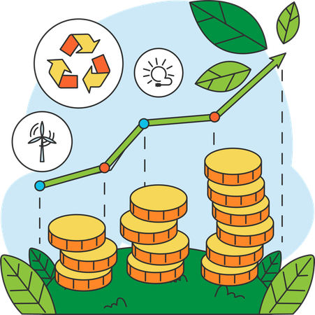 Promote using green money  Illustration