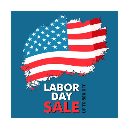 Promotion of special sales on Labor Day  Illustration