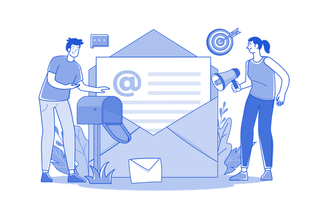 Promotion With Email  Illustration