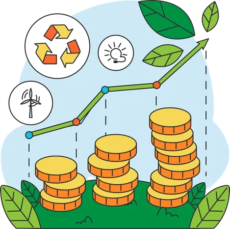 Promocionar el uso de dinero verde  Ilustración