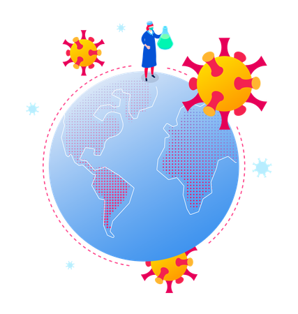 Propagação global do coronavírus  Ilustração