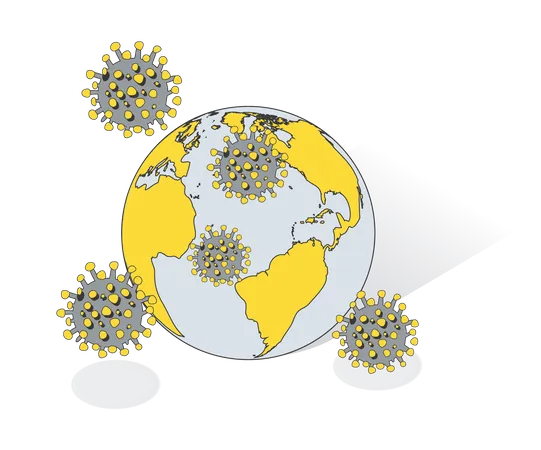 Virus propagándose en el mundo  Ilustración