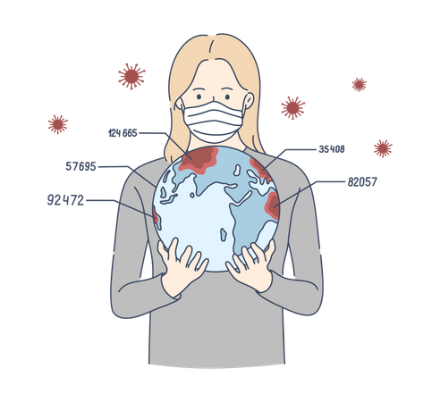 Virus propagándose en el mundo  Ilustración