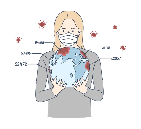 Virus propagándose en el mundo  Illustration