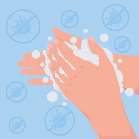 Proper sanitization of hand by wash it thoroughly  Illustration