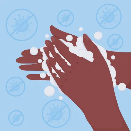 Proper wash of hands to be safe from covid virus Illustration