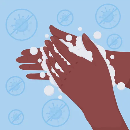 Proper wash of hands to be safe from covid virus  Illustration