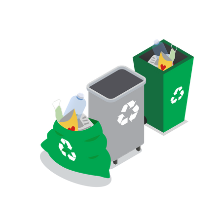 Proper waste disposal  Illustration