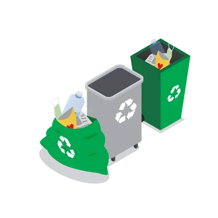 Proper waste disposal  Illustration