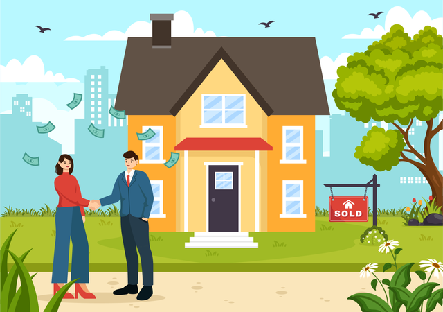 Property agent sold property  Illustration