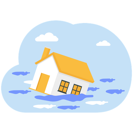 Property and housing market collapse  Illustration