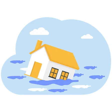 Property and housing market collapse  Illustration