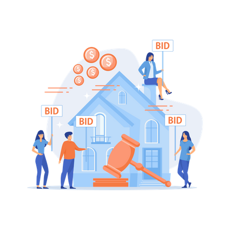 Property buying and selling  Illustration