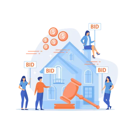 Property buying and selling  Illustration