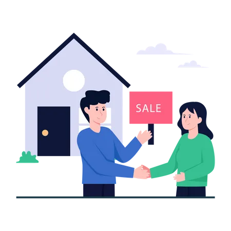 Property For Sale Icon In Flat Design 일러스트레이션