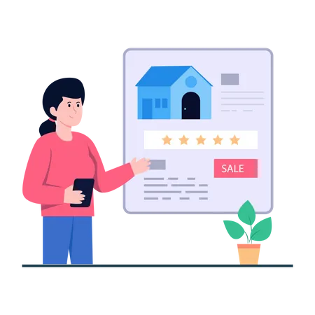 Property For Sale Icon In Flat Design Illustration