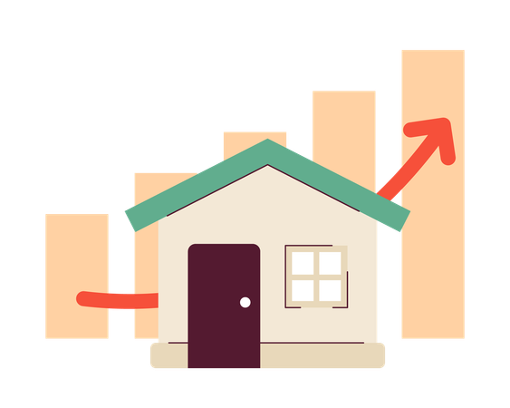Property housing market rising graph  Illustration