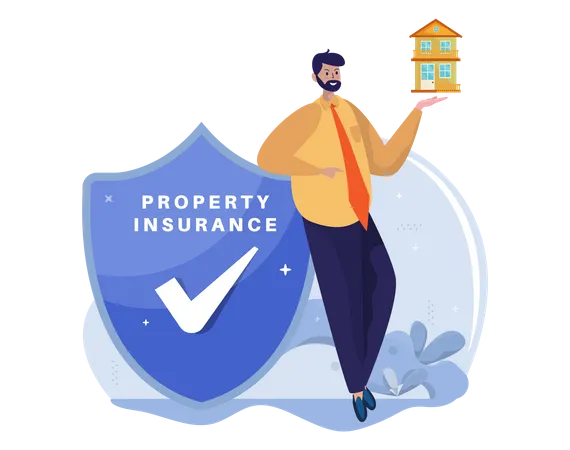 Property insurance agent  Illustration